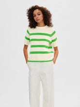 Afbeelding in Gallery-weergave laden, Selected Femme Bloomie Knit O-Neck White Green
