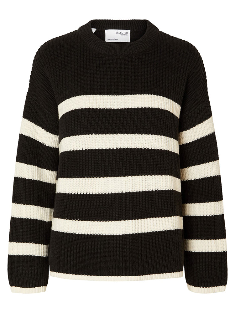 Selected Bloomie Knit Black White