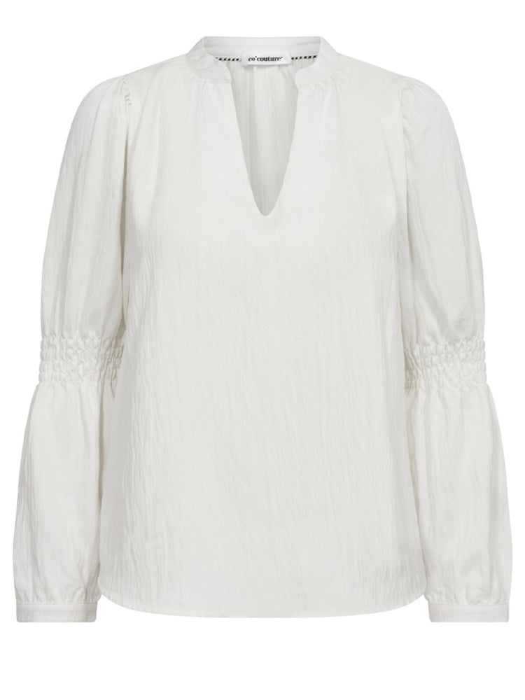 Co Couture Sueda Smock Sleeve Blouse white