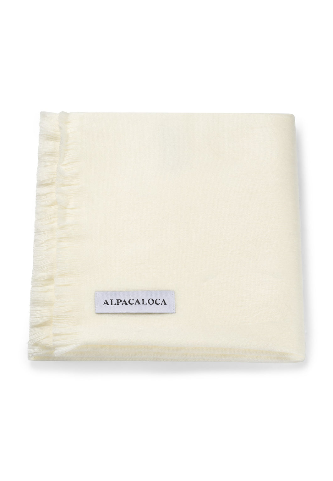 Alpaca Loca Slim Scarf Ivory White