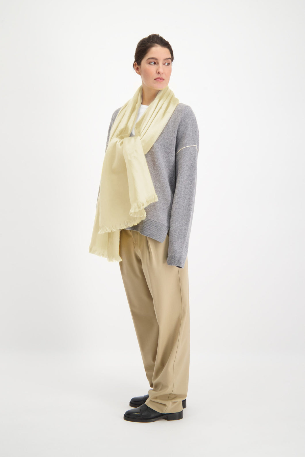 Alpaca Loca Scarf Ivory White