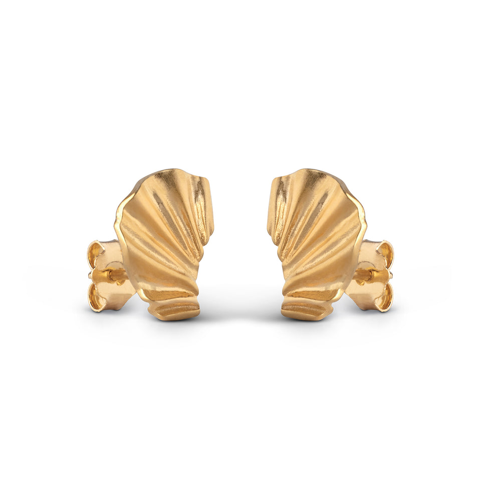Enamel Copenhagen Wave Earrings Gold Mini