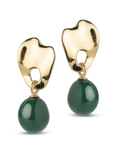 Afbeelding in Gallery-weergave laden, Enamel Copenhagen Aida Earrings Petrol Green Gold
