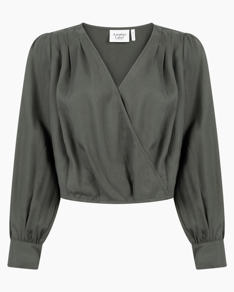 Another Label Danou top Dark Moss