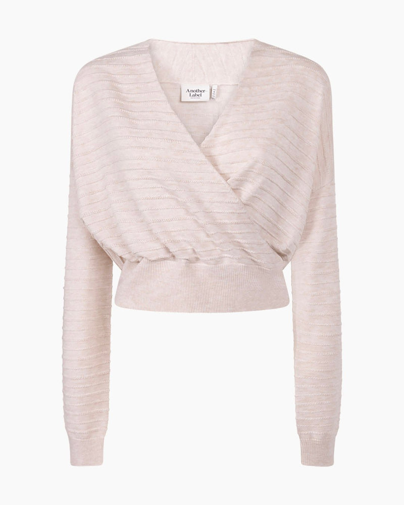 Another Label Len Knitted Pull Egg White Melange
