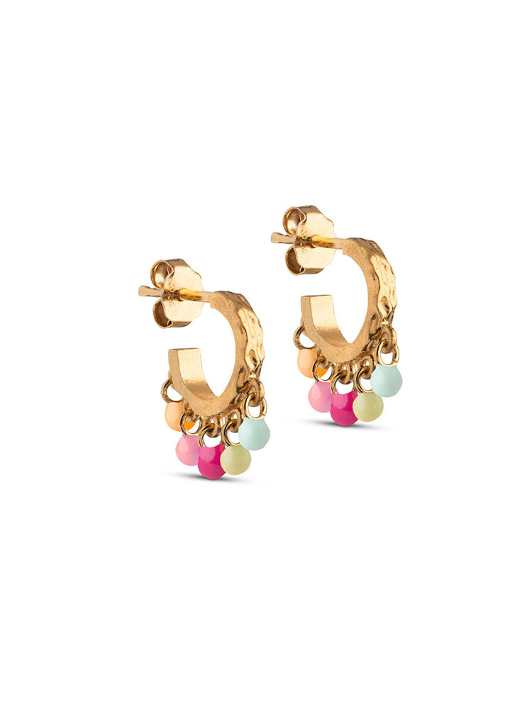 Enamel Copenhagen Astrid Earrings Rainbow Gold