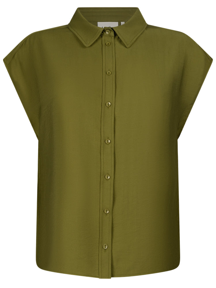 Another Label Benoite Shirt Mayfly Green