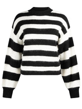 Afbeelding in Gallery-weergave laden, Another Label Becky Knitted Pull Black White Stripe
