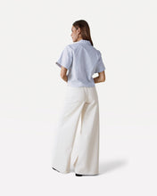 Afbeelding in Gallery-weergave laden, Another Label Bois Cotton Shirt  White-Navy Stripes
