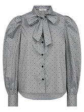 Afbeelding in Gallery-weergave laden, co&#39;couture Stripe Dot Bow Shirt Light Grey
