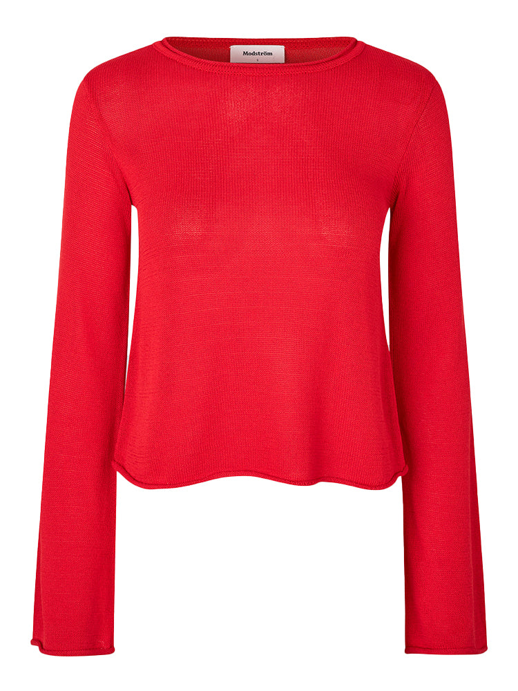 Modstrom Ivonne Flared O-Neck Fire Red