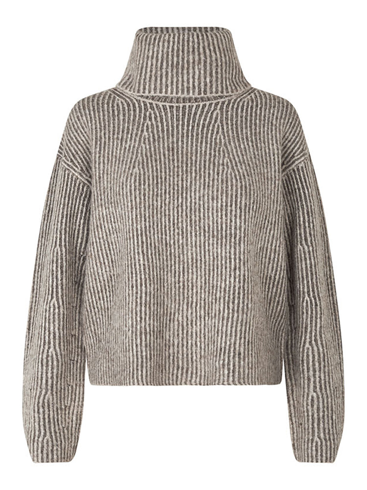 mbyM Kemina Knit Taupe Oat Stripes