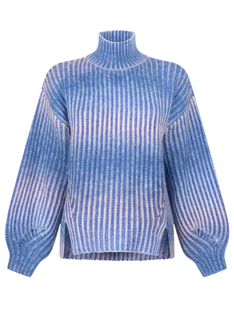 Another Label Daly Knitted Pull Blue Space Dye