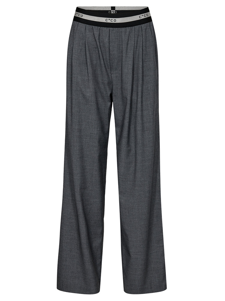 Co Couture Pleat Logo Pant Grey Melange