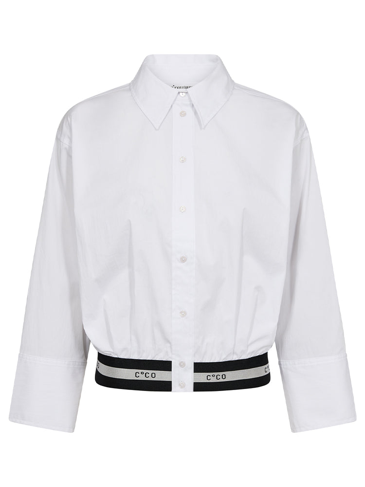 Co Couture Logo Crop Shirt White