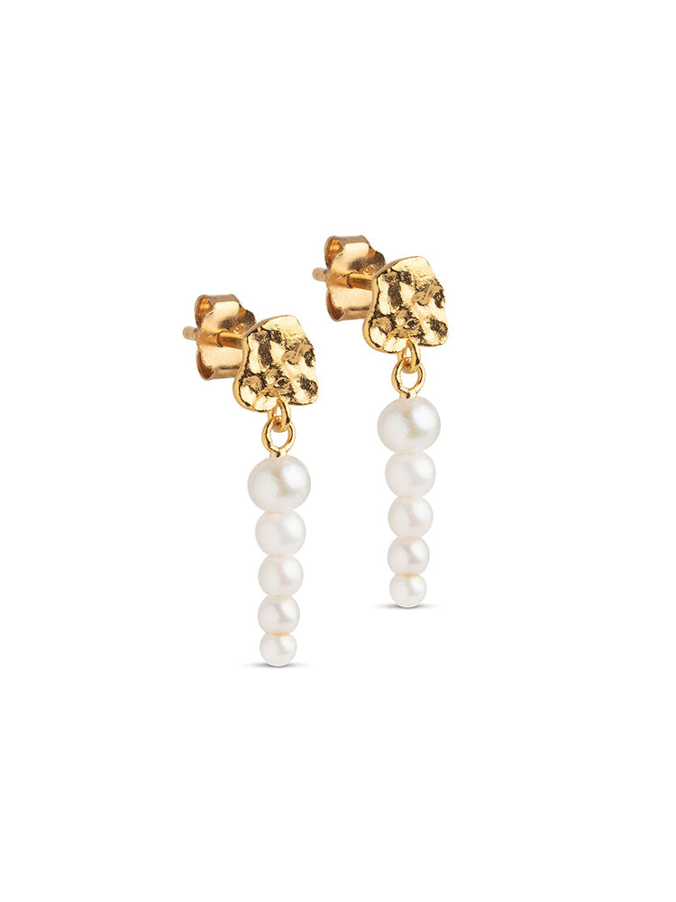 Enamel Copenhagen Malaika Earrings Gold Pearls