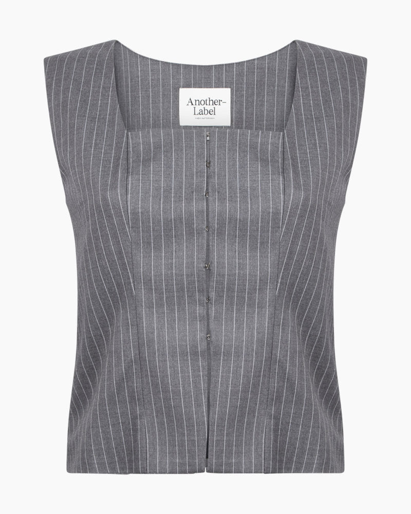 Another Label Mimi Top/Spencer Grey Pinstripe