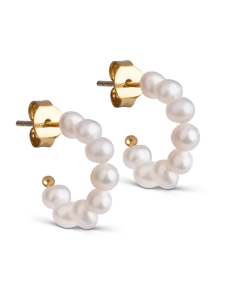 Enamel Copenhagen Pearlie Mini Hoops Gold