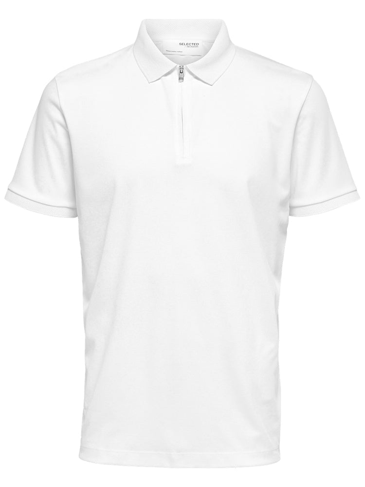 Selected Homme Fave Zip Polo Cloud Dancer