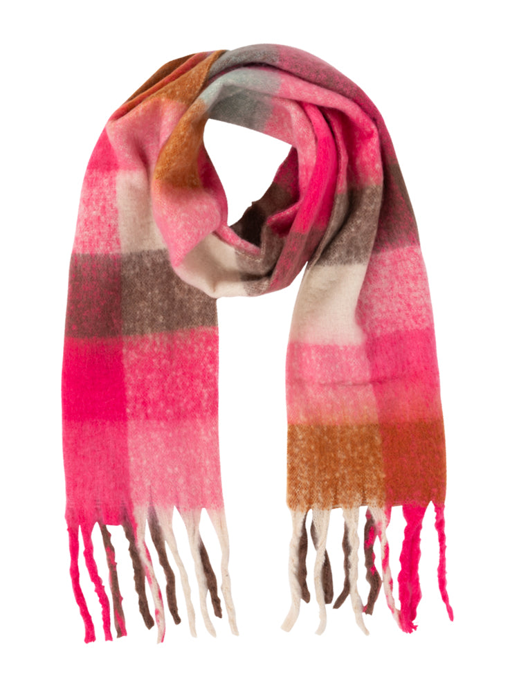 Another Label Thalia Scarf Raspberry Check