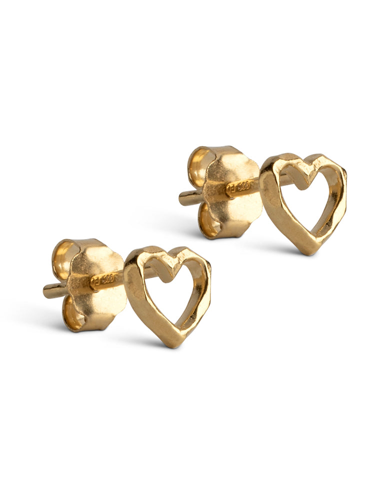 Enamel Copenhagen Organic Heart Studs Gold