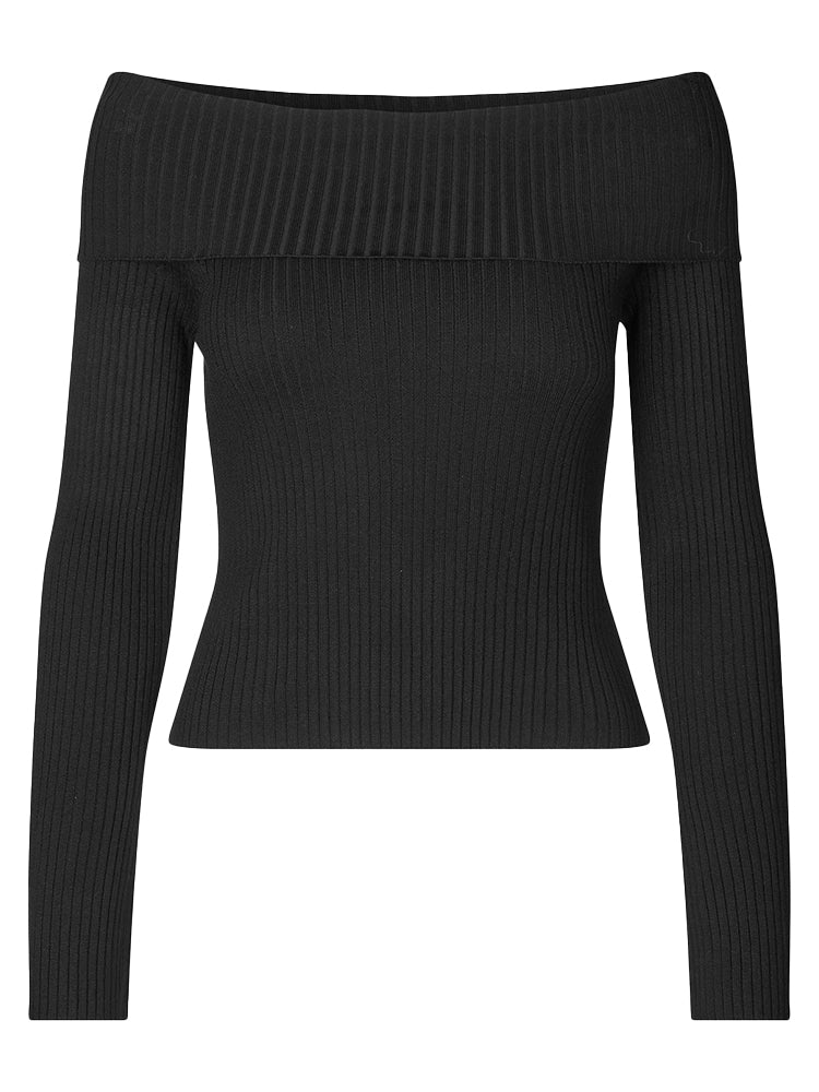 ENVII Topo Off-Shoulders Knit Zwart