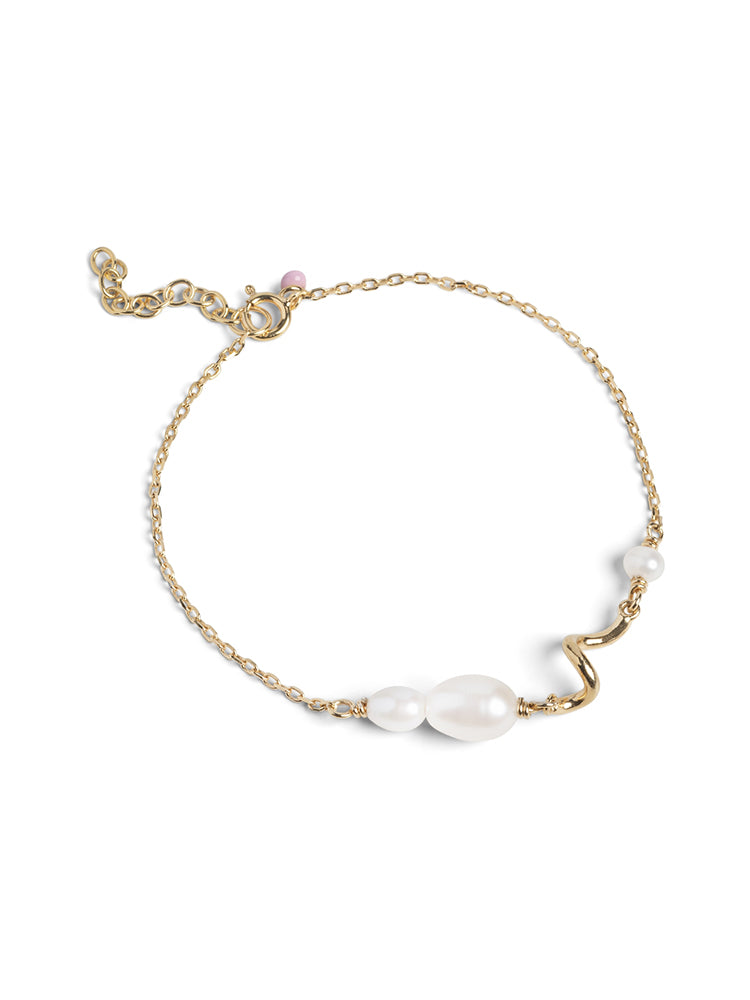 Enamel Copenhagen Pearlie Twist Bracelet Gold