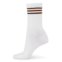 Afbeelding in Gallery-weergave laden, SUI AVA Peppermint Retro Stripe Socks White Brown
