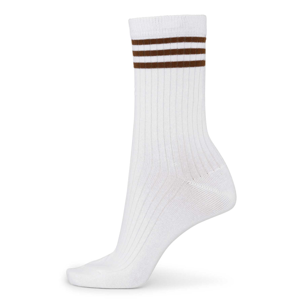 SUI AVA Peppermint Retro Stripe Socks White Brown