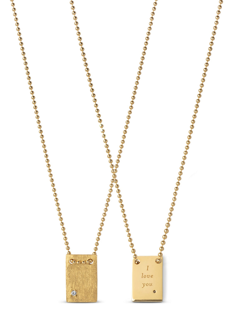 Enamel Copenhagen I Love You Necklace Gold